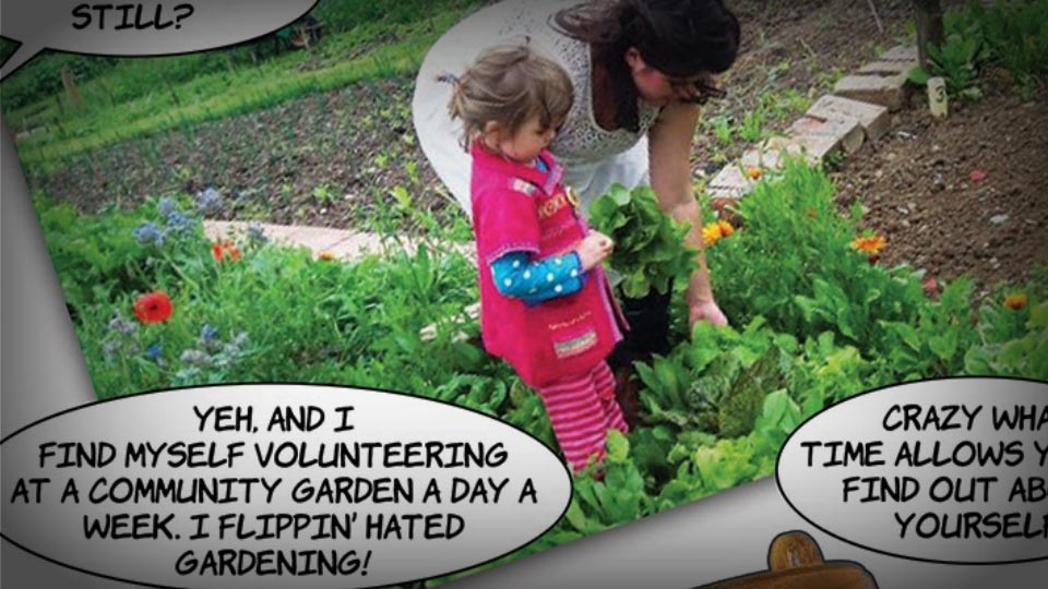 Gardening comic panel
