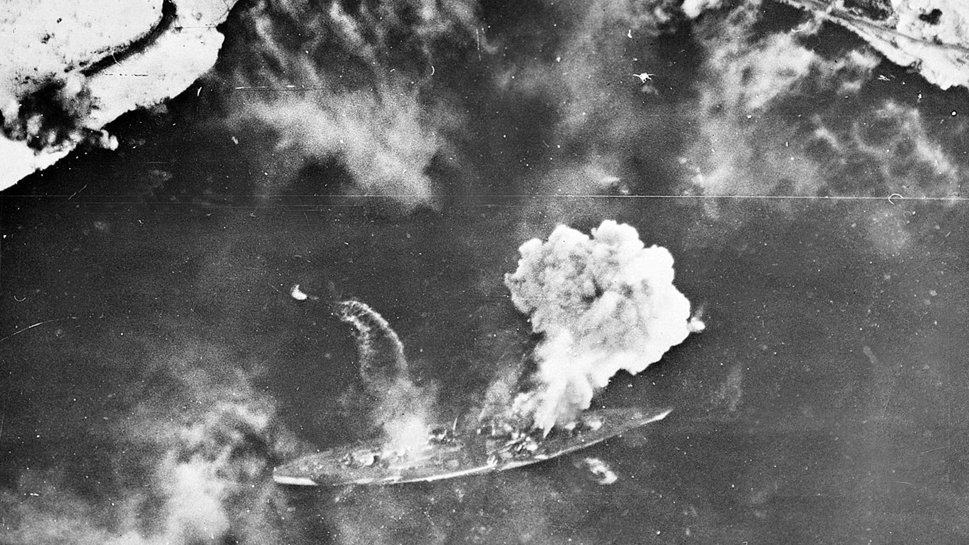 Tirpitz Battleship under attack